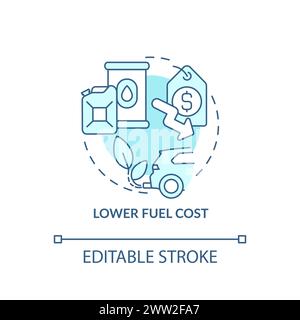 Lower fuel cost soft blue concept icon Stock Vector