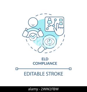 ELD compliance soft blue concept icon Stock Vector