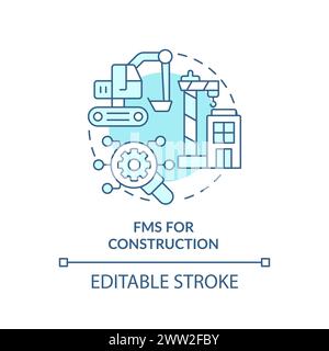 FMS for construction soft blue concept icon Stock Vector