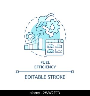 Fuel efficiency soft blue concept icon Stock Vector
