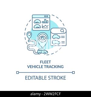 Fleet vehicle tracking soft blue concept icon Stock Vector