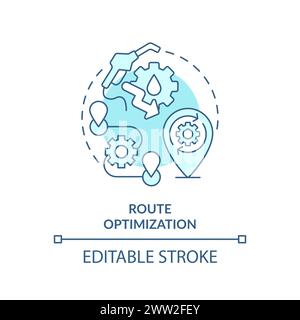 Route optimization soft blue concept icon Stock Vector