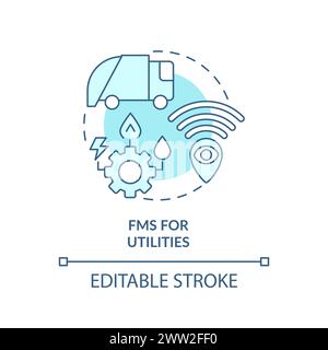 FMS for utilities soft blue concept icon Stock Vector