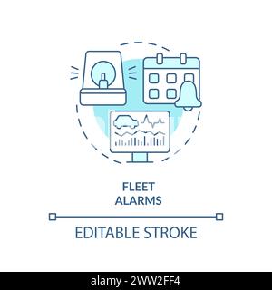 Fleet alarms soft blue concept icon Stock Vector
