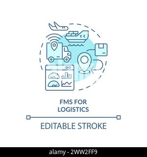 FMS for logistics soft blue concept icon Stock Vector