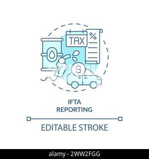 IFTA reporting soft blue concept icon Stock Vector
