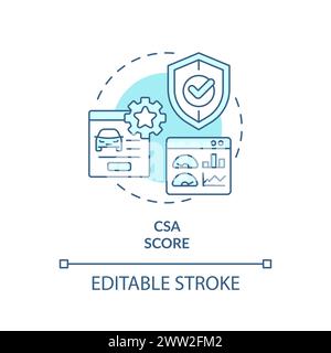 CSA score soft blue concept icon Stock Vector