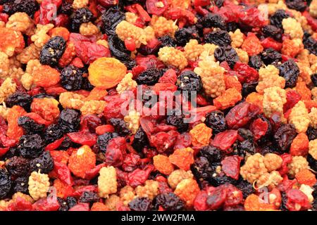 dried berries fruit as natural food background Stock Photo