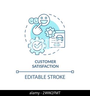 Customer satisfaction soft blue concept icon Stock Vector