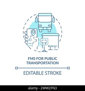 FMS for public transportation soft blue concept icon Stock Vector