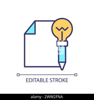 Creative writing RGB color icon Stock Vector