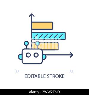 Automated data analysis RGB color icon Stock Vector