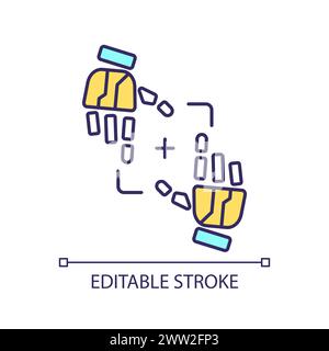 Robotic hands RGB color icon Stock Vector