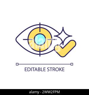 Eye health checkup RGB color icon Stock Vector