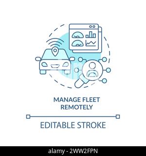 Remote fleet manage soft blue concept icon Stock Vector