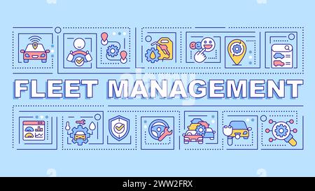 Fleet management turquoise word concept Stock Vector