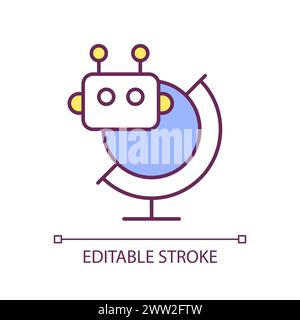 Machine learning symbol RGB color icon Stock Vector