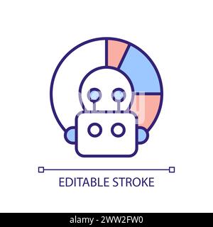 AI analytics RGB color icon Stock Vector