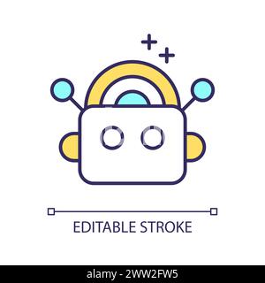 Artificial creativity RGB color icon Stock Vector