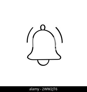 Hand Drawn flat icon for bell Stock Vector