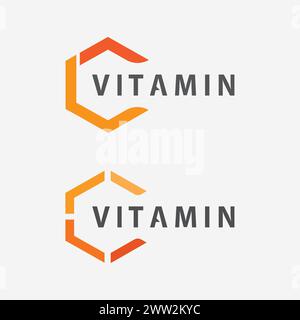 vitamin c logo vector design vector icon health nutrition Stock Vector
