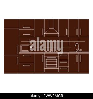 Kitchen furniture on a white background. Stock Vector