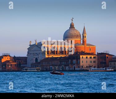 The Redentore Church in Venice, Italy in the golden hour. Stock Photo