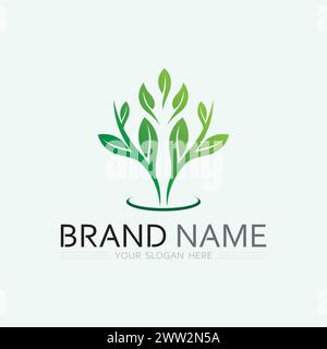 leaf logo design vector for nature symbol template editable,Green leaf logo ecology nature element vector icon. Stock Vector