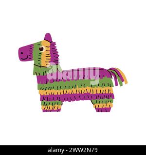 Mexican horse pinata icon for party in flat style. Vector illustration can used for birthday pinata party card, cinco de mayo background, greeting car Stock Vector