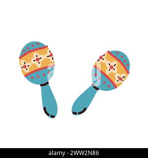maracas mexican icon - musical instrument. Vector illustration can used for mexican holidays background. Stock Vector