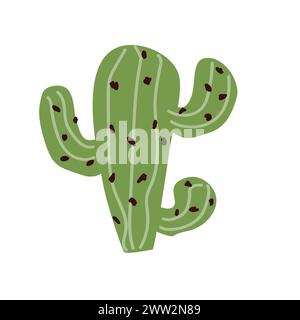 Hand drawn plant cactus icon isolated. Vector illustration can used for greeting card, sticker, banner. Stock Vector