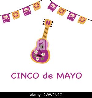 celebration background for cinco de mayo. Vector illustration for greeting card or banner Stock Vector