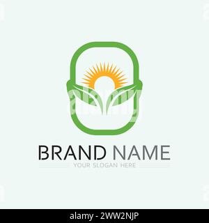 leaf logo design vector for nature symbol template editable,Green leaf logo ecology nature element vector icon. Stock Vector
