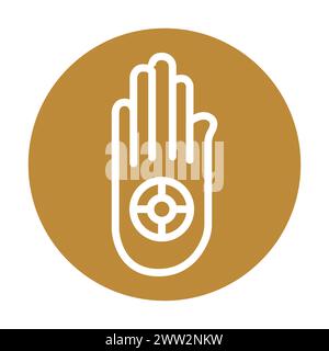 Jainism color concept. Religion isolated element. Digital illustration for web page, mobile app, promo. Stock Vector