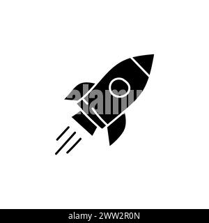 Hand Drawn flat icon for rocket Stock Vector