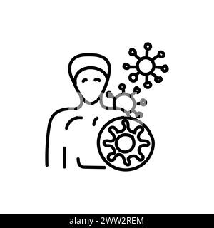 Hand Drawn flat icon for autoimmune disease Stock Vector