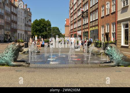 The Four Quarters Fountain or Fontanna Czterech Kwartałów in the Main City of Gdansk, Poland, Europe, EU Stock Photo