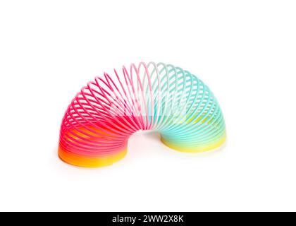 Slinky (Stress Spring Toy), Isolated On White Background Stock Photo