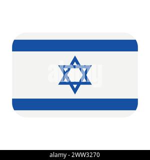 israel flag in a rectangle on white background Stock Vector