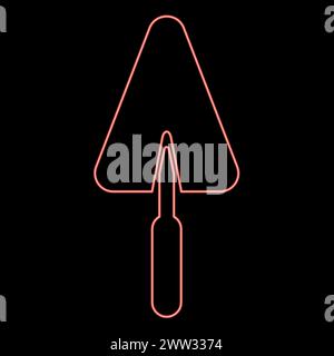 Neon trowel stucco trowels red color vector illustration image flat style light Stock Vector