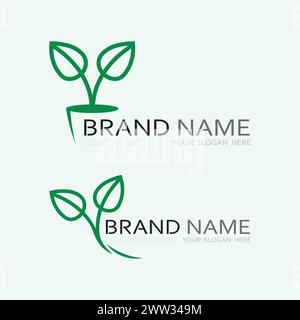 leaf logo design vector for nature symbol template editable,Green leaf logo ecology nature element vector icon. Stock Vector