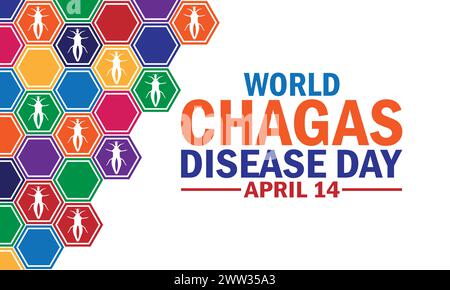 World Chagas Disease Day wallpaper with typography. World Chagas Disease Day, background Stock Vector