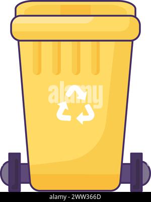 Transportable container with closed lid for storing, recycling and sorting used household organic waste. Closed empty and filled trash can with recycl Stock Vector