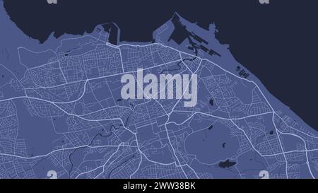 Blue Edinburgh map, Scotland. Vector city streetmap, municipal area. Stock Vector