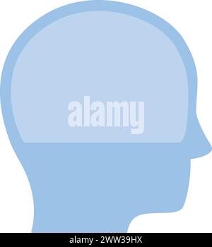 Human head silhouette blank template. Brain model isolated on white background Stock Vector