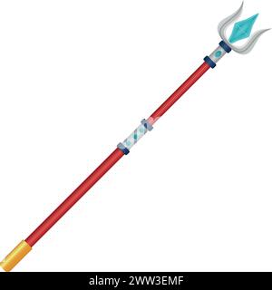 Magic wand icon. Cartoon fantasy game weapon isolated on white background Stock Vector