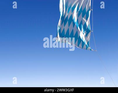 Bavarian Flag waving in the wind Stock Photo