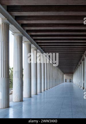 Stoa of Attalos, Ancient Agora of Athens, Greece Stock Photo