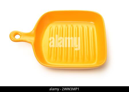Classic ceramic casserole dish with handles on white background Stock Photo