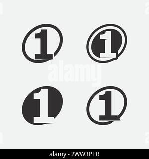 Number one logo and Vector Number design Stock Images Illustration Stock Vector